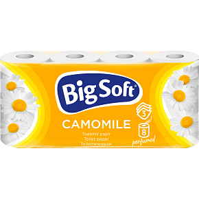 Big Soft toaletní papír Camomile, 8 rolí, 16,5 m role