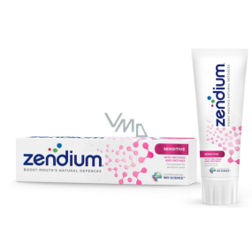 Zendium Sensitive zubní pasta posiluje zuby, pomáhá zmírnit jejich citlivost. 75 ml