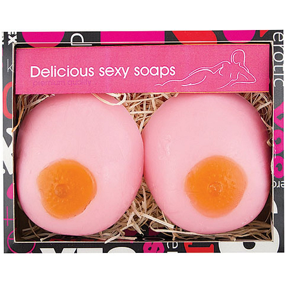Bohemia Gifts Urbanova sexi kosmetika Prsa ručně vyráběné toaletní mýdlo v krabičce 2 x 150 g