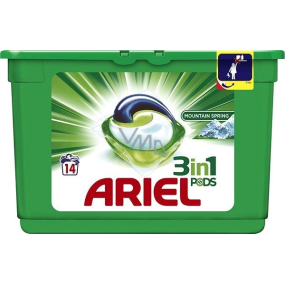 Ariel 3v1 Mountain Spring gelové kapsle na praní prádla 14 kusů 418,6 g