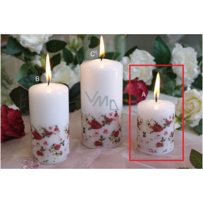 Lima Růže svíčka bílá válec 50 x 70 mm 1 kus