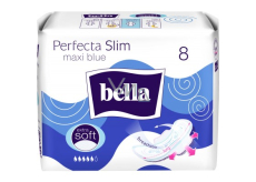 Bella Perfecta Slim Maxi Blue ultratenké hygienické vložky s křidélky 8 kusů