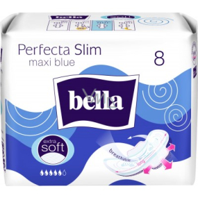 Bella Perfecta Slim Maxi Blue ultratenké hygienické vložky s křidélky 8 kusů