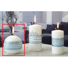 Lima Exclusive svíčka modrá koule 80 mm 1 kus