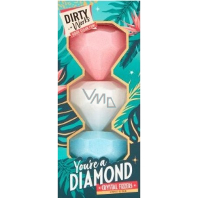 Dirty Works You're a Diamond šumivá bomba do koupele 3 x 60 g, kosmetická sada