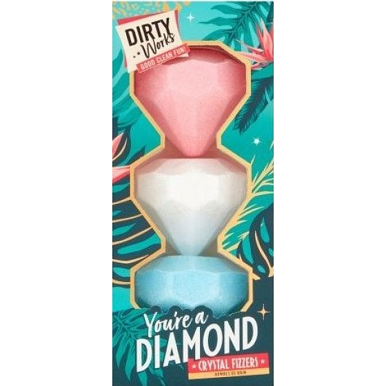 Dirty Works You're a Diamond šumivá bomba do koupele 3 x 60 g, kosmetická sada