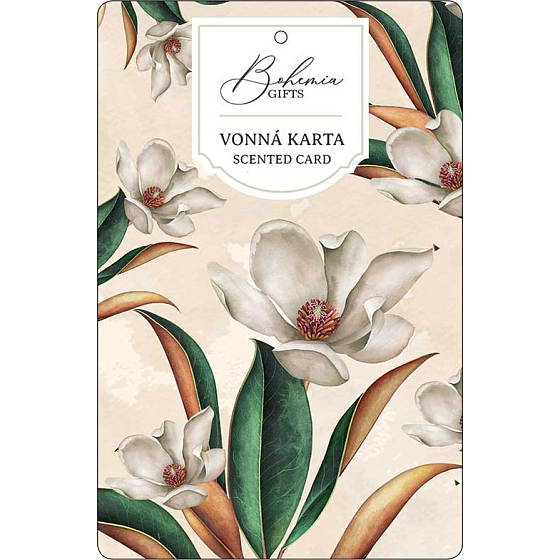 Bohemia Gifts Aromatická vonná karta Bílé květy jemná a čistá vůně 10,5 x 16 cm