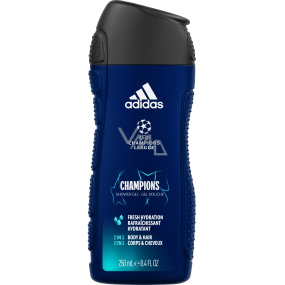 Adidas UEFA Champions League 2v1 sprchový gel a šampon na vlasy pro muže 250 ml
