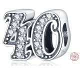 Charm Sterlingové stříbro 925 40 výročí, korálek na náramek