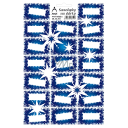 Arch Vánoční etikety samolepky na dárky Modré s hvězdami 17 x 24,5 cm