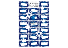 Arch Vánoční etikety samolepky na dárky Modré s hvězdami 17 x 24,5 cm