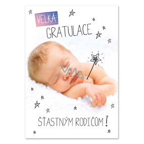 Ditipo Hrací přání k narození dítěte Velká gratulace šťastným rodičům! Rybičky 48 - Ty vole, já budu táta 224 x 157 mm