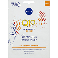 Nivea Q10 plus C textilní maska proti vráskám, 1 ks