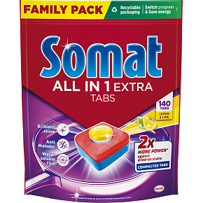 Somat Tablety do myčky All in 1 Extra Lemon 140 ks