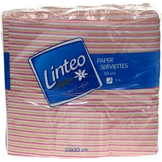 Linteo Satin papírové ubrousky 33 x 33 cm 50 kusů proužkované