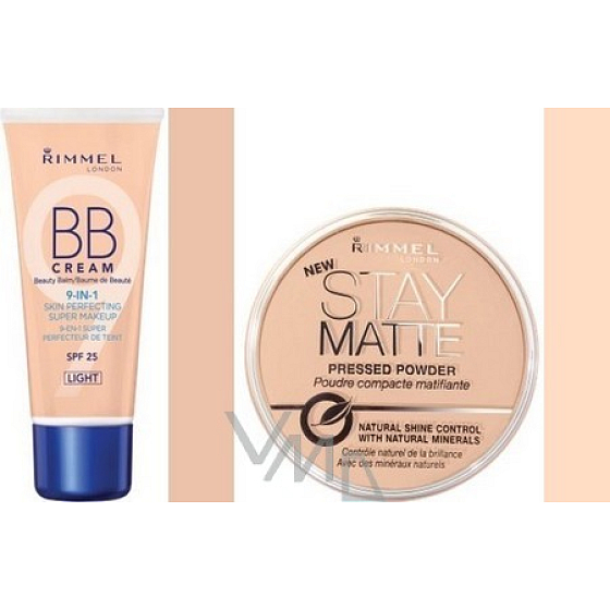Rimmel London BB krém Beauty Balm 01 Light 30 ml + pudr Stay Matte Powder 14 g