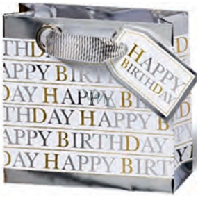 BSB Luxusní dárková papírová taška 36 x 26 x 14 cm Happy Birthday bílá LDT 378-A4