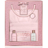Baylis & Harding Jojoba, Vanilka a Mandlový olej mycí gel 100 ml + mléko na ruce a tělo 100 ml + krystalky do koupele 75 g + růžový bavlněný župan, kosmetická sada