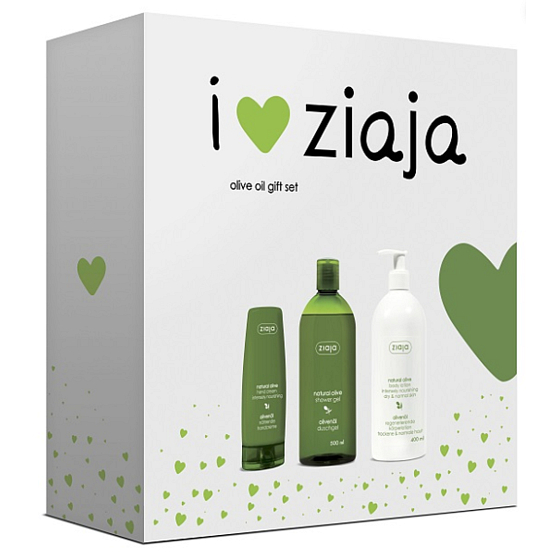 Ziaja Oliva krém na ruce a nehty 80 ml + sprchový gel 500 ml + tělové mléko 400 ml, kosmetická sada