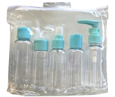Cestovní sada nádobek v plastovém obalu 5 x 80 ml