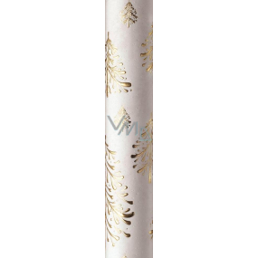 Zöwie Dárkový balicí papír 70 x 150 cm Vánoční Luxusní White Christmas bílý - zlaté stromy