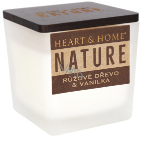 Heart & Home Nature Růžové dřevo a vanilka vonná svíčka malá sklo, doba hoření až 20 hodin 90 g