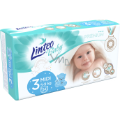 Linteo Baby Premium 3 Midi 5 - 9 kg jednorázové plenky 54 kusů