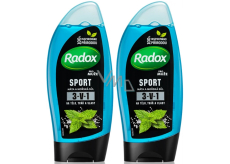 Radox Men Sporty Watermint & Sea Minerals 3v1 sprchový gel a šampon pro muže 2 x 250 ml, duopack