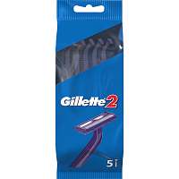Gillette 2 jednorázová holítka, 2 břity, 5 ks v balení