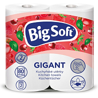 Big Soft Gigant 2vrstvé kuchyňské papírové utěrky, 2× 80 útržků, 2 role