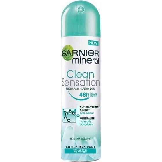 Garnier Mineral Clean Sensation antiperspitant deodorant sprej pro ženy 150 ml