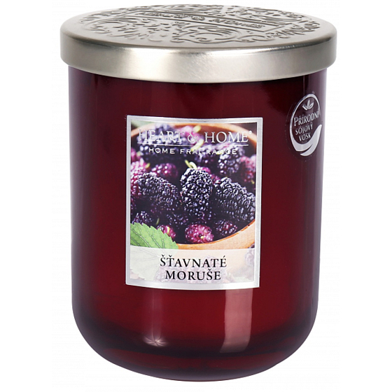 Heart & Home Šťavnaté moruše Sojová vonná svíčka velká hoří až 75 hodin 340 g