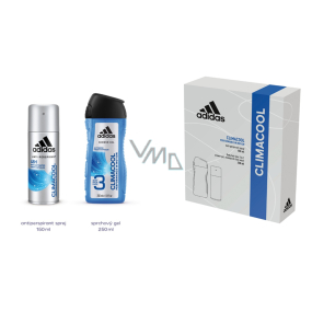Adidas Climacool antiperspirant deodorant sprej pro muže 150 ml + 3v1 sprchový gel na tělo, tvář a vlasy 250 ml, kosmetická sada