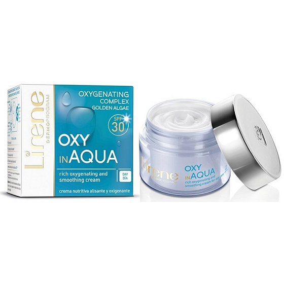Lirene Oxy in Aqua SPF30 okysličující, výživný, vyhlazující denní krém pro citlivou pleť 50 ml
