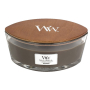 WoodWick Oudwood - Pryskyřice vonná svíčka s dřevěným širokým knotem a víčkem sklo loď 453 g