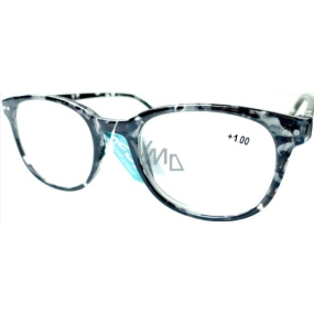 Berkeley Čtecí dioptrické brýle +1 plast mourovaté bílo-černé 1 kus MC2198