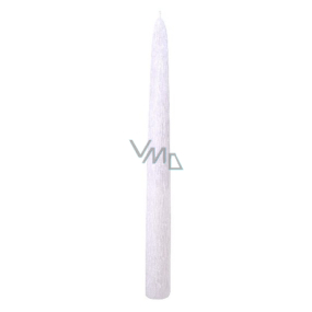 Perla drápaná svíčka bílá kónická 22 x 230 mm