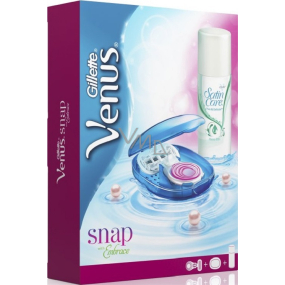 Gillette Venus Snap with Embarance holicí strojek + pouzdro + Satin Care Pure&Delicate holicí gel 75 ml, kosmetická sada, pro ženy