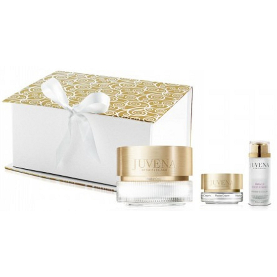 Juvena MasterCream denní krém 75 ml + MasterCream krém 10 ml + Miracle Boost Essence sérum 30 ml, kosmetická sada