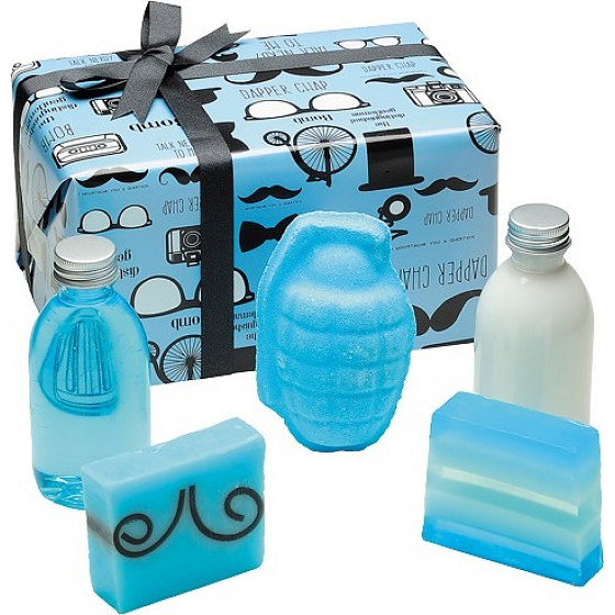 Bomb Cosmetics Distingovaný Gentleman tělové mléko 200 ml + sprchový gel 200 ml + balistik 200 g + mýdlo 2 x 100 g, kosmetická sada