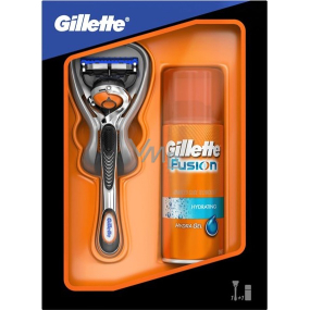 Gillette Fusion strojek + Hydratační gel 200 ml kazeta, pro muže