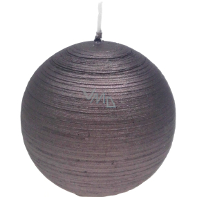 Lima Alfa svíčka světle hnědá koule 80 mm 1 kus