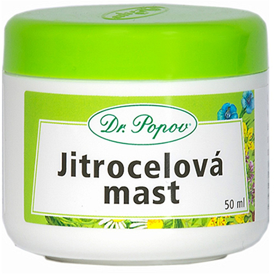 Dr. Popov Jitrocelová mast k potírání kůže v okolí špatně se hojících ran a bércových vředů a k péči o pokožku u dlouhodobě ležících osob 50 ml
