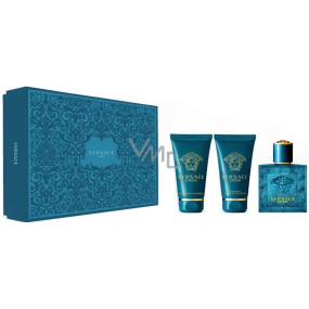 Versace Eros pour Homme toaletní voda pro muže 50 ml + sprchový gel 50 ml + balzám po holení 50 ml, dárková sada