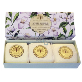 English Soap Bílý Jasmín přírodní parfémované mýdlo s bambuckým máslem 3 x 100 g,