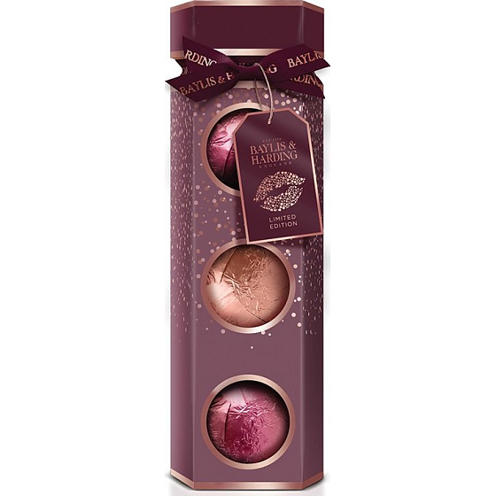 Baylis & Harding Brusinkové Martini šumivý balistik do koupele 3 x 100 g, kosmetická sada