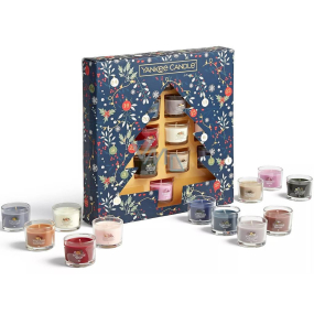 Yankee Candle Vonná svíčka votivní ve skle 12 x 37 g, vánoční dárková sada 2021