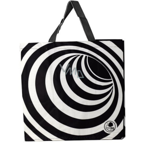 Taška nákupní laminovaná černobílé kruhy 34 x 34 x 22 cm