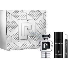 Paco Rabanne Phantom toaletní voda 100 ml + deodorant sprej 150 ml + toaletní voda 10 ml miniatura, dárková sada pro muže