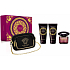 Versace Crystal Noir toaletní voda 90 ml + tělové mléko 100 ml + sprchový gel 100 ml + dámská kabelka, dárková sada pro ženy
